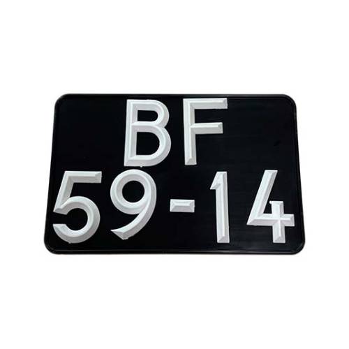 Matrícula Preta P/ Carros Até 1991