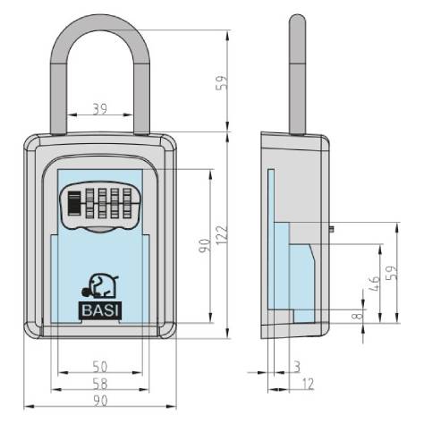 Chaveiro Basi SSZ-200B C/Codigo Preto